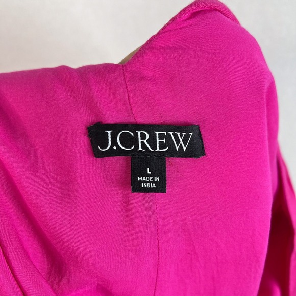 J. Crew Size Large Pink Maxine Sleeveless V Neck Linen Shift Mini Dress Pockets - Picture 9 of 12